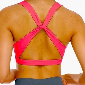 Icyzone neon pink sports bra